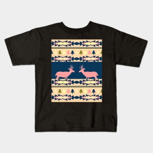 Deer winter pattern II Kids T-Shirt